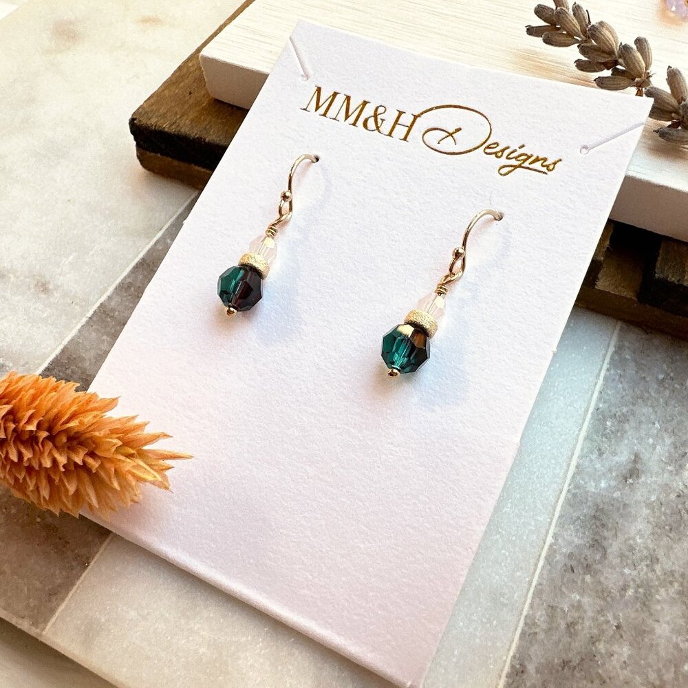 Swarovski Crystal Beads Earrings 14k Gold Filled | Handmade in BC